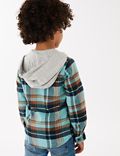 Cotton Rich Checked Hooded Shirt (2-7 Yrs)