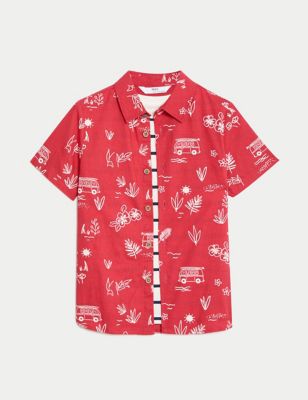 2pc Summer Print T-Shirt & Shirt Outfit (2–8 Yrs)