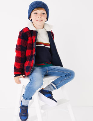 Chemise imitation peau de mouton &agrave; carreaux (du 3&nbsp;mois au 7&nbsp;ans)