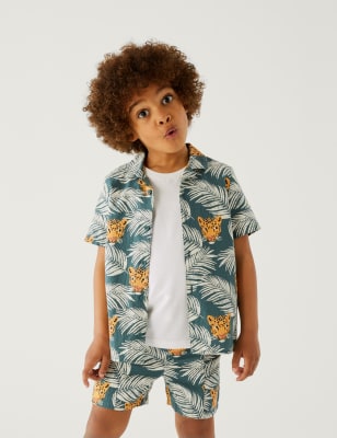

Camisa 100% algodón con diseño de safari (2-8 años) - Green Mix, Green Mix