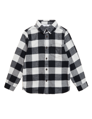 

Boys M&S Collection Pure Cotton Checked Shirt (2-7 Yrs) - White Mix, White Mix