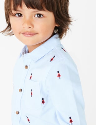 Chemise en coton &agrave; imprim&eacute; soldat (du 3&nbsp;mois au 7&nbsp;ans)