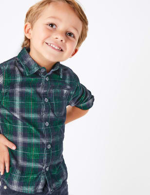 Chemise en velours c&ocirc;tel&eacute; &agrave; carreaux (du 3&nbsp;mois au 7&nbsp;ans)