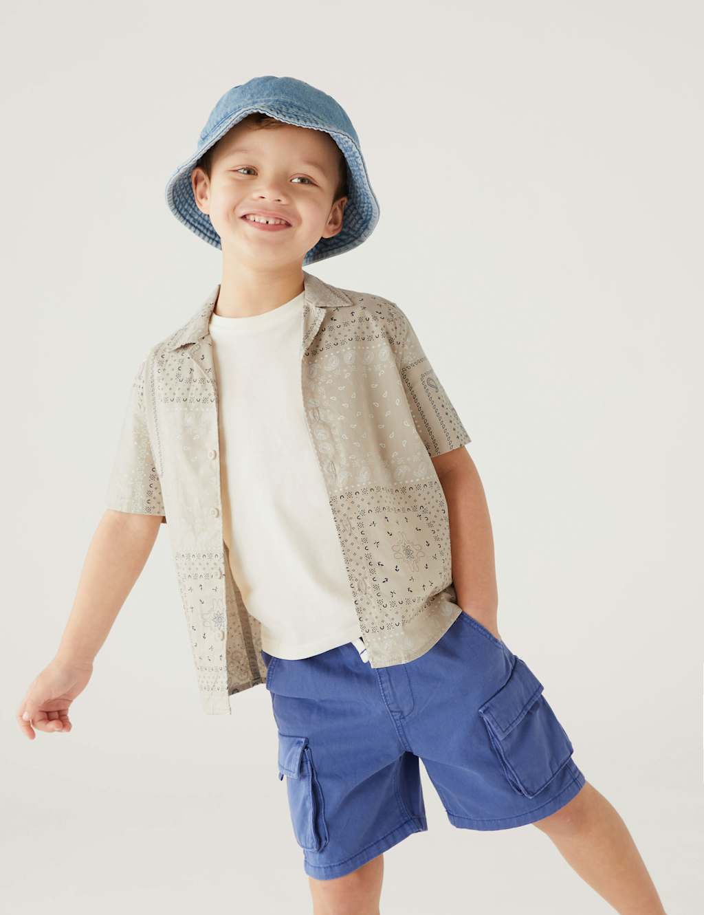 2pc Pure Cotton Printed Shirt & T-Shirt Set (2-8 Yrs) image 1