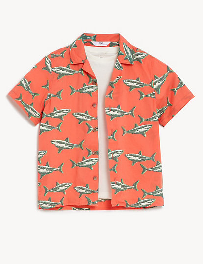 2pc Cotton Rich Shark Shirt and T-Shirt
