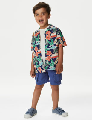 

Boys M&S Collection Pure Cotton Campervan Shirt (2-8 Yrs) - Navy Mix, Navy Mix