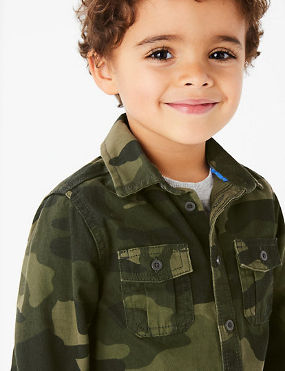 Cotton Camouflage Print Shirt with T-Shirt (2-7 Yrs)