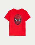 T-shirt 100&nbsp;% coton à motif Spider-Man™ orné de sequins (du 2 au 8&nbsp;ans)