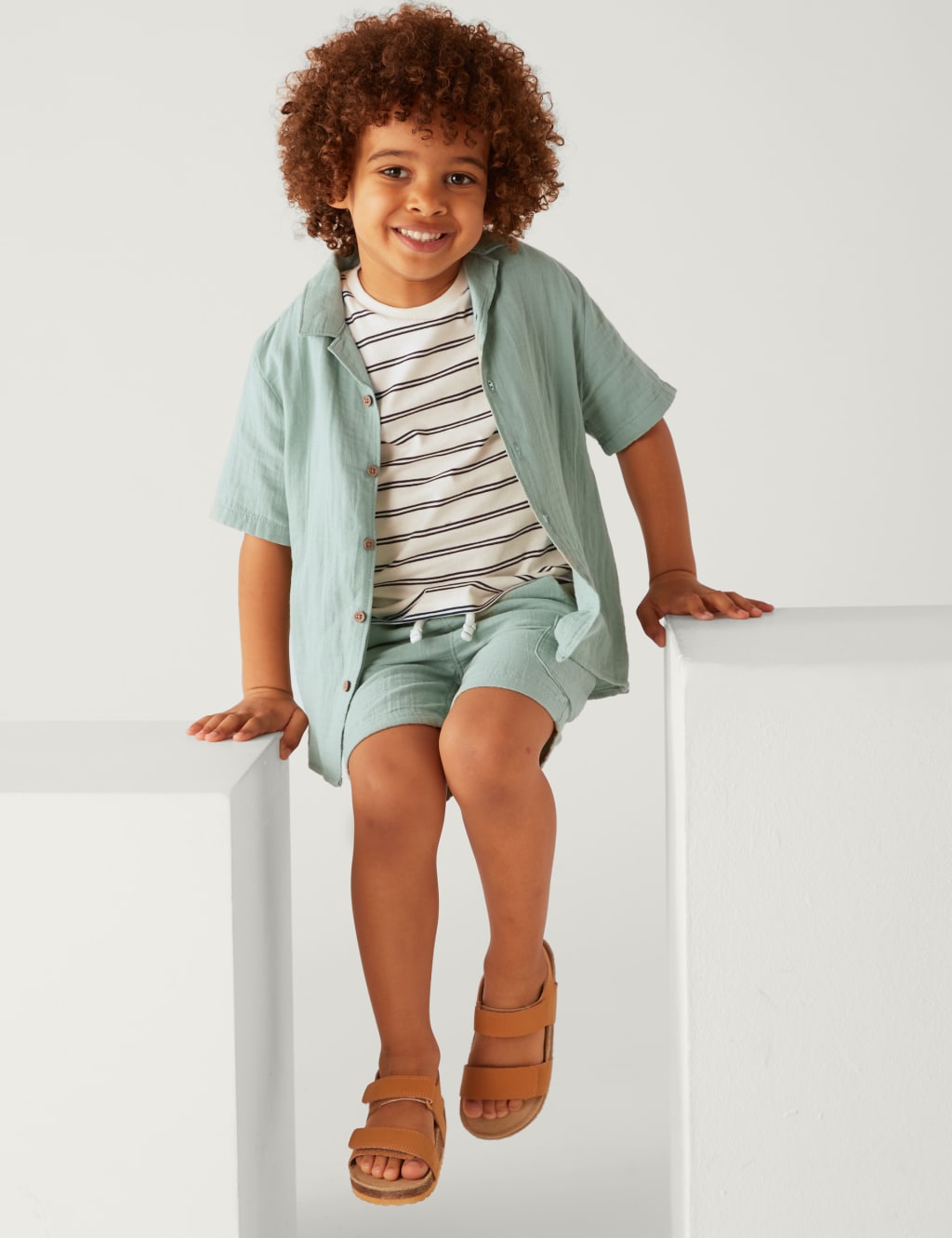 2pc Pure Cotton Shirt & T-Shirt Set (2-8 Yrs) image 1
