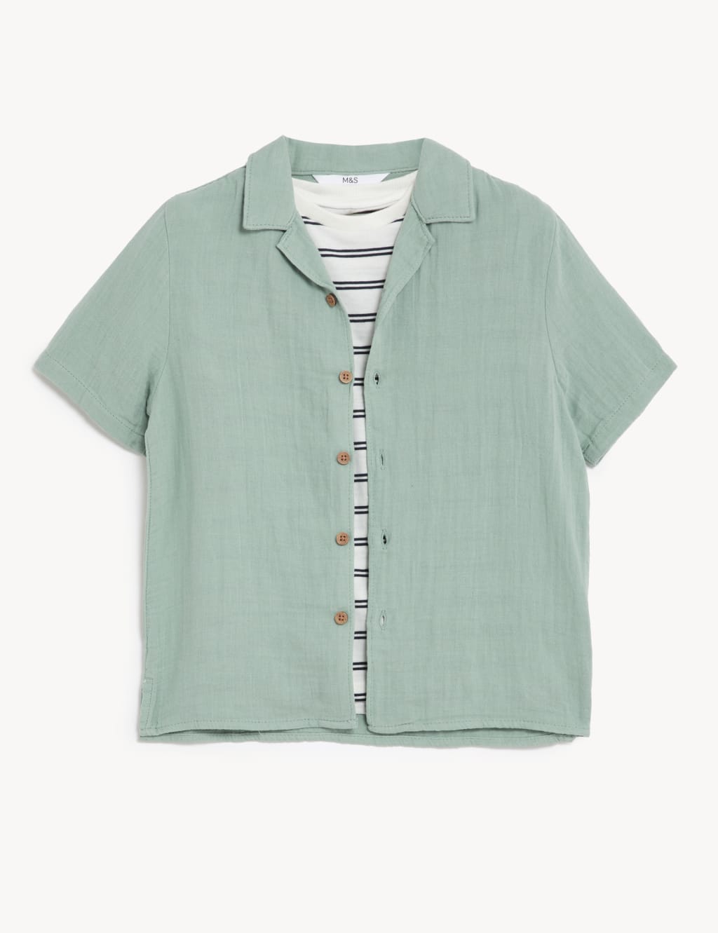 2pc Pure Cotton Shirt & T-Shirt Set (2-8 Yrs) image 2