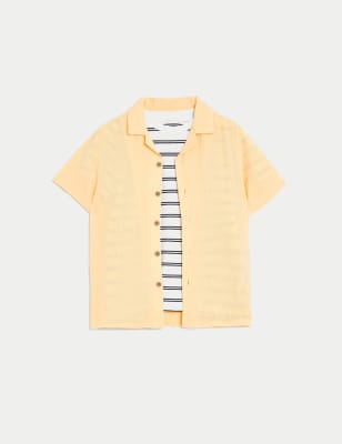 

M&S Collection Conjunto de 2 piezas 100% algodón con camisa y camiseta (2-8 años) - Yellow, Yellow