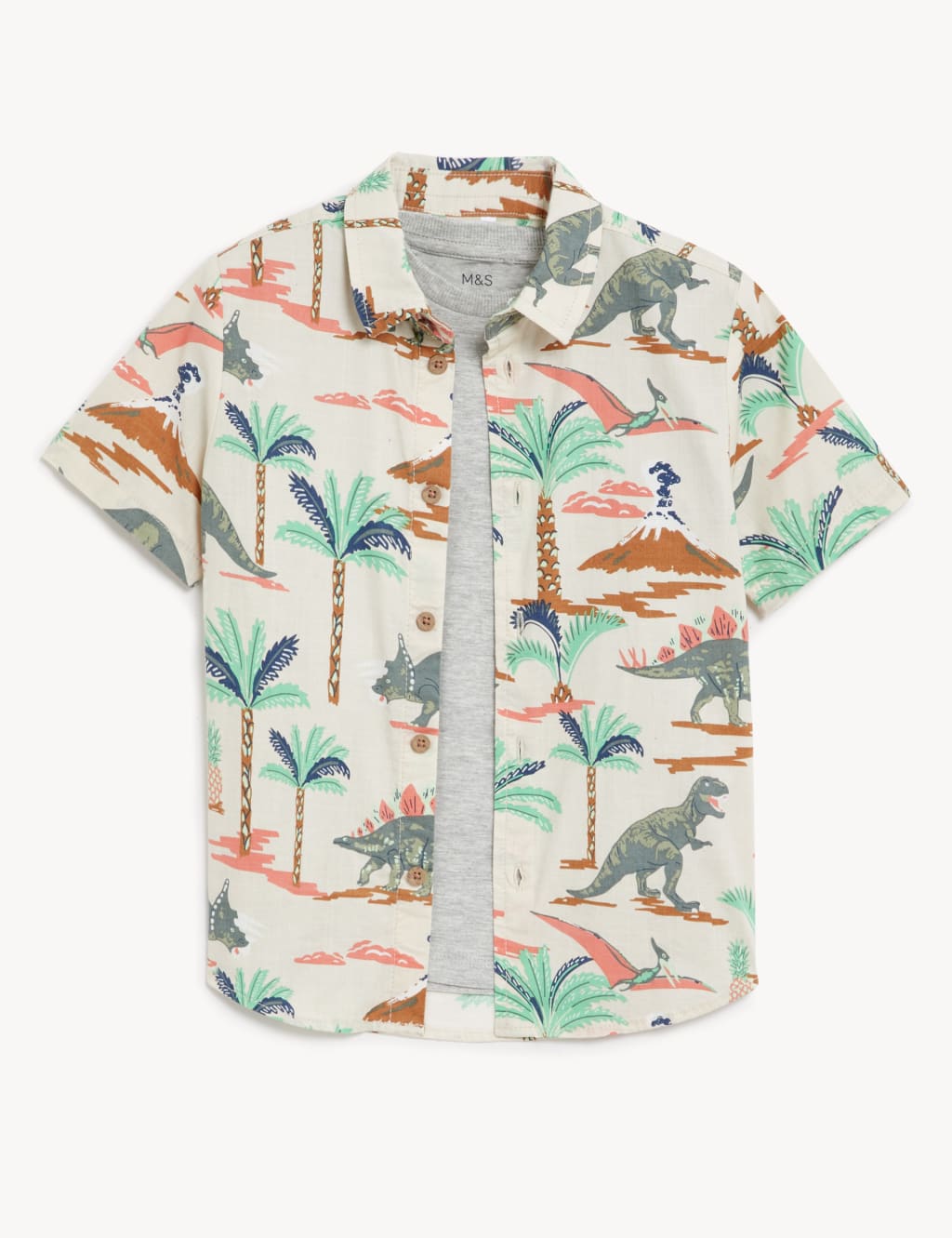 2pc Pure Cotton Dinosaur Shirt and T-Shirt (2-7 Yrs) image 2