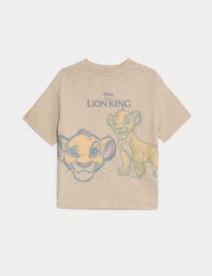 M&S Boys Pure Cotton Lion King T-Shirt (2-8 Yrs) - 2-3 Y - Neutral, Neutral