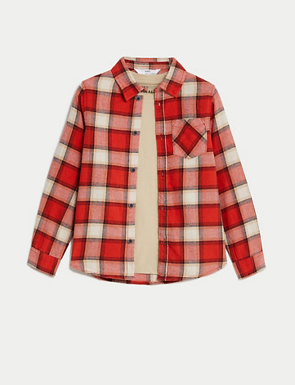 Pure Cotton Checked Shirt and T-Shirt (2-8 Yrs)