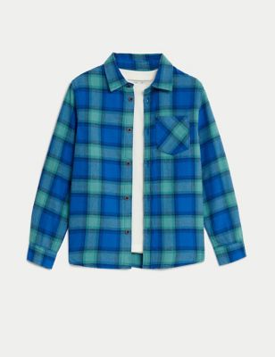 Pure Cotton Checked Shirt and T-Shirt (2-8 Yrs)