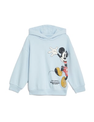 

Boys M&S Collection Cotton Rich Mickey™ Hoodie (2-8 Yrs) - Light Blue, Light Blue