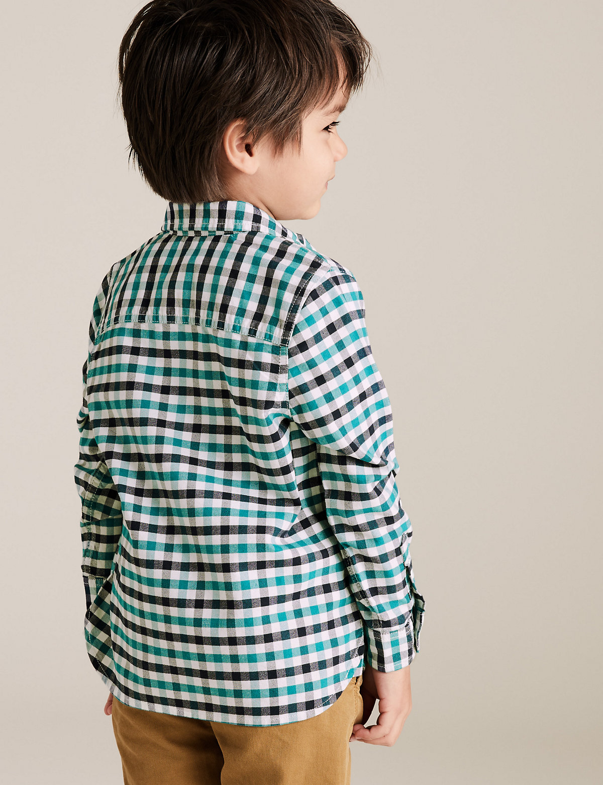Pure Cotton Gingham Checked Shirt (2-7 Yrs)