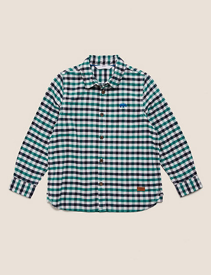 Pure Cotton Gingham Checked Shirt (2-7 Yrs)