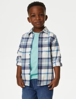 2pc Cotton Rich Checked Shirt and T-Shirt (2-8 Yrs)