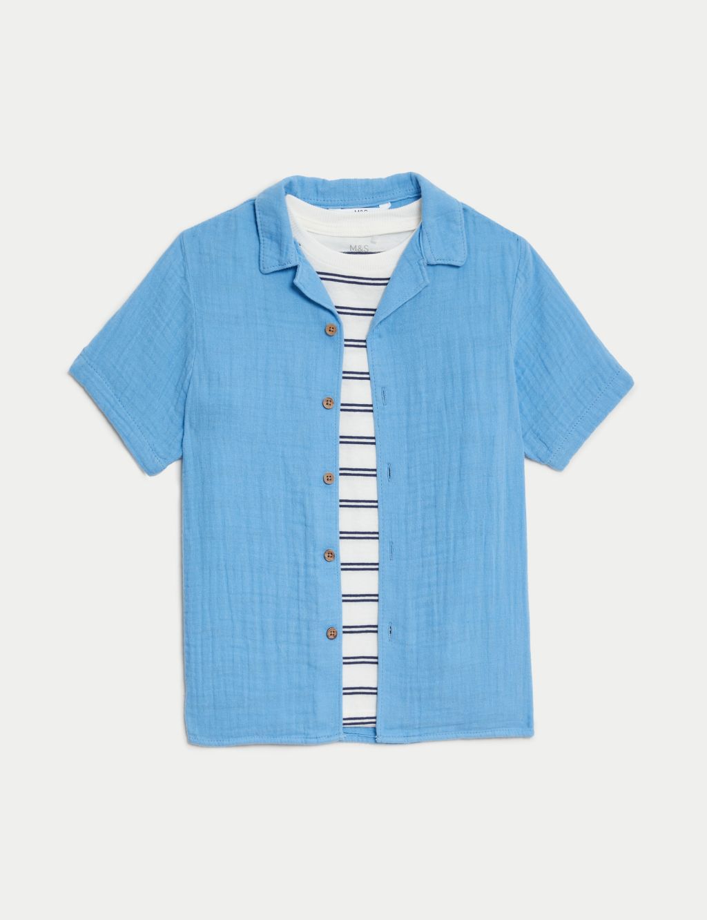 Pure Cotton Shirt and T-Shirt Set (2-8 Yrs)