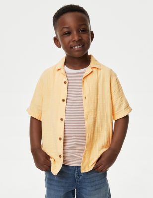 

Boys M&S Collection Pure Cotton Shirt and T-Shirt Set (2-8 Yrs) - Spice, Spice