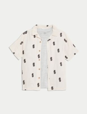 

Boys M&S Collection 2pc Cotton Rich Printed Shirt and T-Shirt (2-8 Yrs) - Cream Mix, Cream Mix