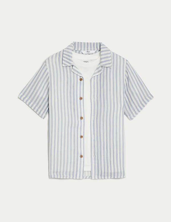 2pc Pure Cotton Shirt & T-Shirt Set (2-8 Yrs) - HK