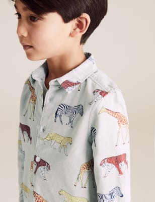 Animal print 2025 boys shirt