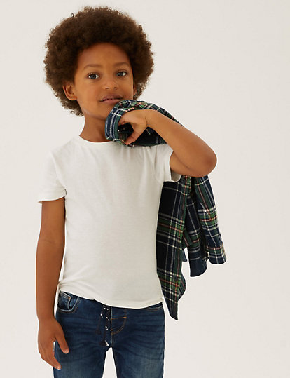 2pc Pure Cotton Check Shirt With T-Shirt (2-7 Yrs)
