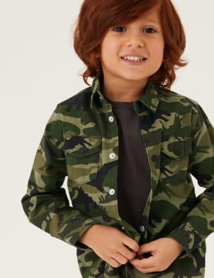 

Boys M&S Collection Pure Cotton Dino Camo Shirt and T-Shirt (2-7 Yrs) - Green Mix, Green Mix