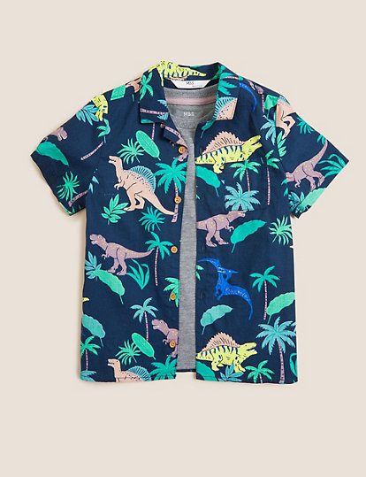 Pure Cotton Dinosaur Shirt with T-Shirt