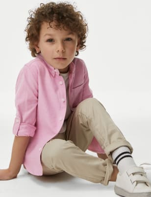 

M&S Collection Camisa Oxford 100% algodón (2-8 años) - Pink, Pink