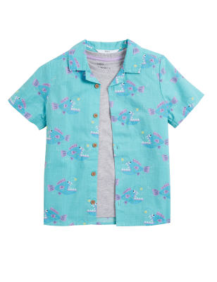 

Boys M&S Collection 2pc Pure Cotton Fish Shirt with T Shirt (2-7 Yrs) - Turquoise Mix, Turquoise Mix