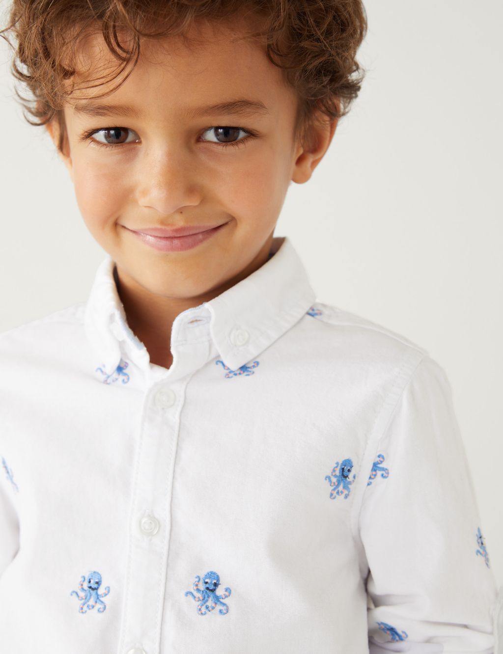 Pure Cotton Embroidered Oxford Shirt (2-8 Yrs) image 2