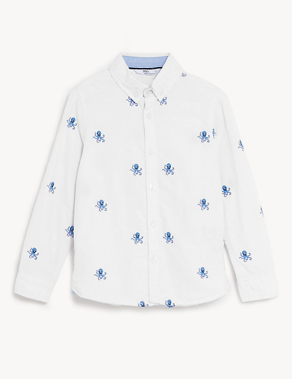 Pure Cotton Embroidered Oxford Shirt (2-8 Yrs) - FI
