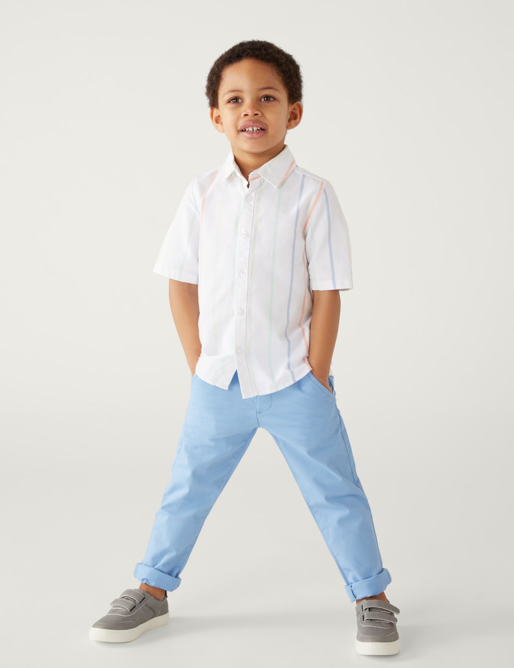 Pure Cotton Striped Oxford Shirt (2-8 Yrs) image 2