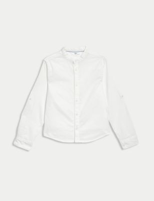 Cotton Rich Roll Sleeve Grandad Shirt (2-8 Years)
