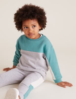 

Boys M&S Collection Cotton Rich Colour Block Sweatshirt (2-7 Yrs) - Grey Mix, Grey Mix