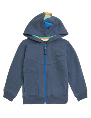 

M&S Collection Hoodie mit hohem Baumwollanteil und Dinosauriermuster (2-7 J.) - Air Force Blue, Air Force Blue