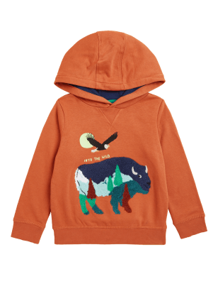 

Boys M&S Collection Cotton Rich Bison Hoodie (2-7 Yrs) - Soft Peach, Soft Peach