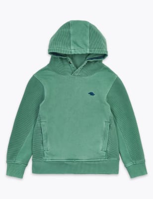 Cotton Rich Ottoman Hooded Sweatshirt (2-7 Years) | M&S