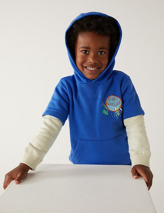 Cotton Rich Embroidered Hoodie (2-7 Yrs)