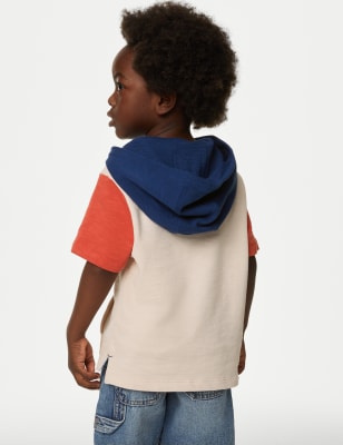 Pure Cotton Short Sleeve Hoodie (2- 8 Yrs)