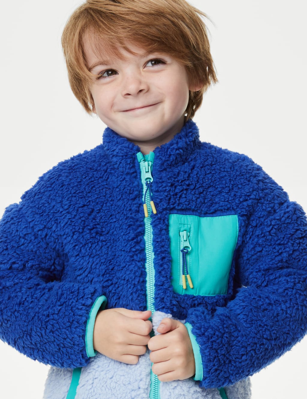 Borg Colourblock Zip Up Jacket (2-8 Yrs) image 4