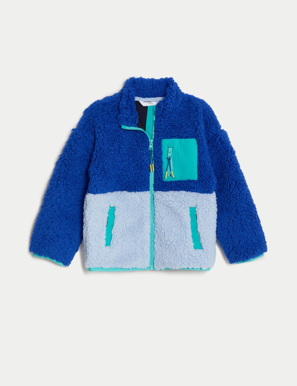 Borg Colourblock Zip Up Jacket (2-8 Yrs) image 2
