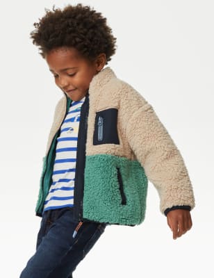 Borg Colourblock Zip Up Jacket (2-8 Yrs)