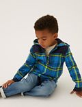 Pure Cotton Checked Hooded Shacket (2-7 Yrs)