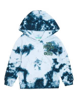 

Boys M&S Collection Cotton Rich Tie Dye Slogan Hoodie (2-7 Yrs) - Navy Mix, Navy Mix