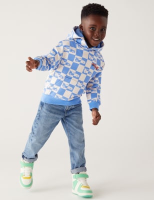 

Boys M&S Collection Cotton Rich Car Checkerboard Hoodie (2-8 Yrs) - Blue Mix, Blue Mix