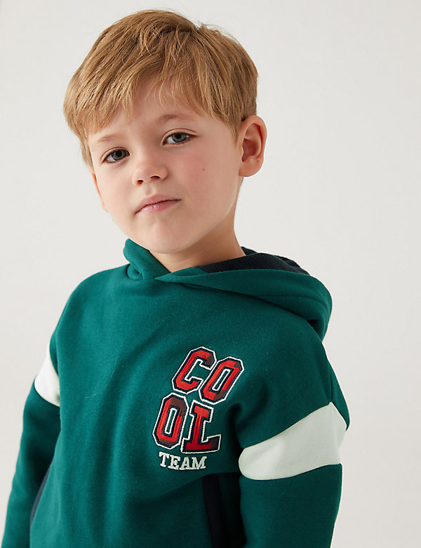 Μπλούζα με κουκούλα, με σλόγκαν Cool Team και υψηλή περιεκτικότητα σε βαμβάκι (2-7 ετών) - GR
